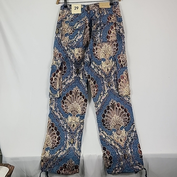 MNML Ultra Baggy Jacquard Cargo Floral Pants Size 29 - Picture 7 of 10